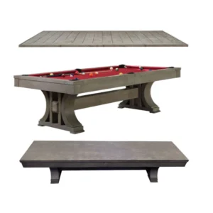 Boston 8 Foot Ash Grey Oak Pool Table with FREE Dining Table Top and Bench