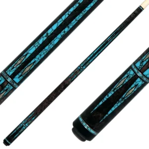 Pechauer Limited Edition Carbon Stained Maple with Turquoise Points and Abalone Inlays Pool Cue - PL36