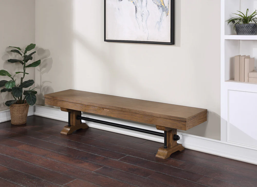 Atlanta 8 Foot Pine Weathered Brown Pool Table with FREE Dining Table Top and Bench - Image 3