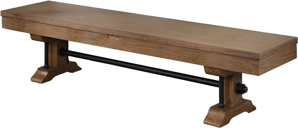 Atlanta 8 Foot Pine Weathered Brown Pool Table with FREE Dining Table Top and Bench - Image 2