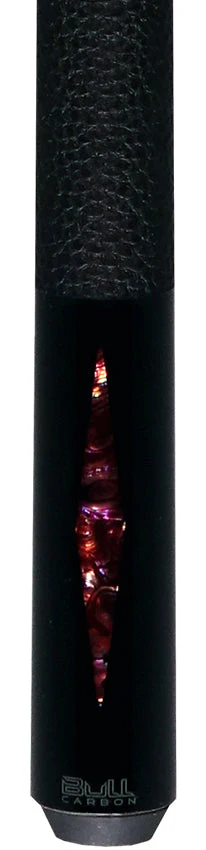 Bull Carbon Pink Stained Maple with Pink Genuine Shell Inlays Play Cue with Textured Leather Wrap - Image 6
