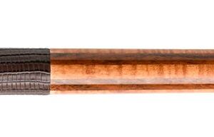 Predator P3 Aura Golden Stained Curly Maple & Bocote Pool Cue - Lizard Grain Leather Wrap