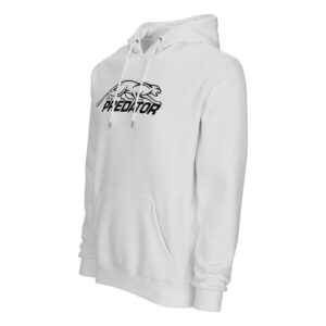 Predator White Hoodie with Black Embroidered Logo