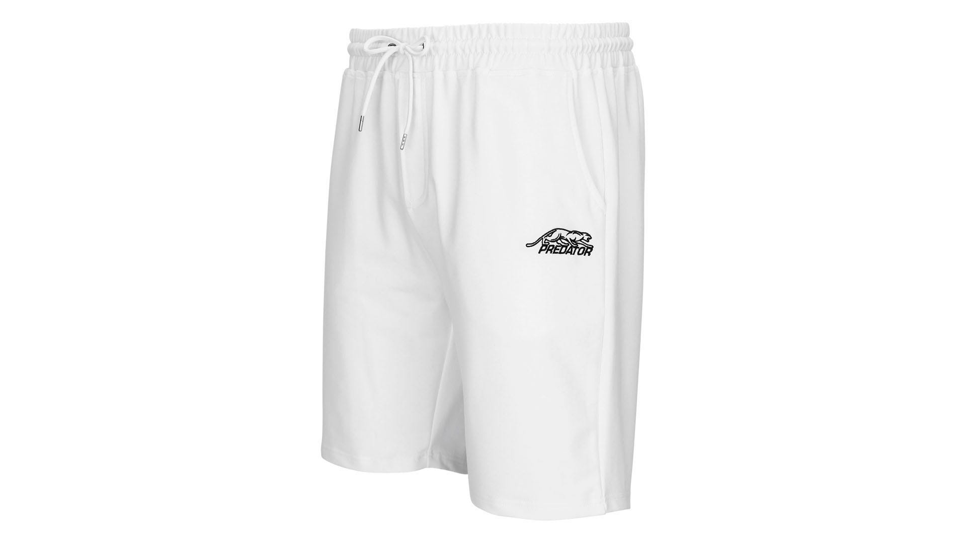 Predator White Shorts with Black Embroidered Logo