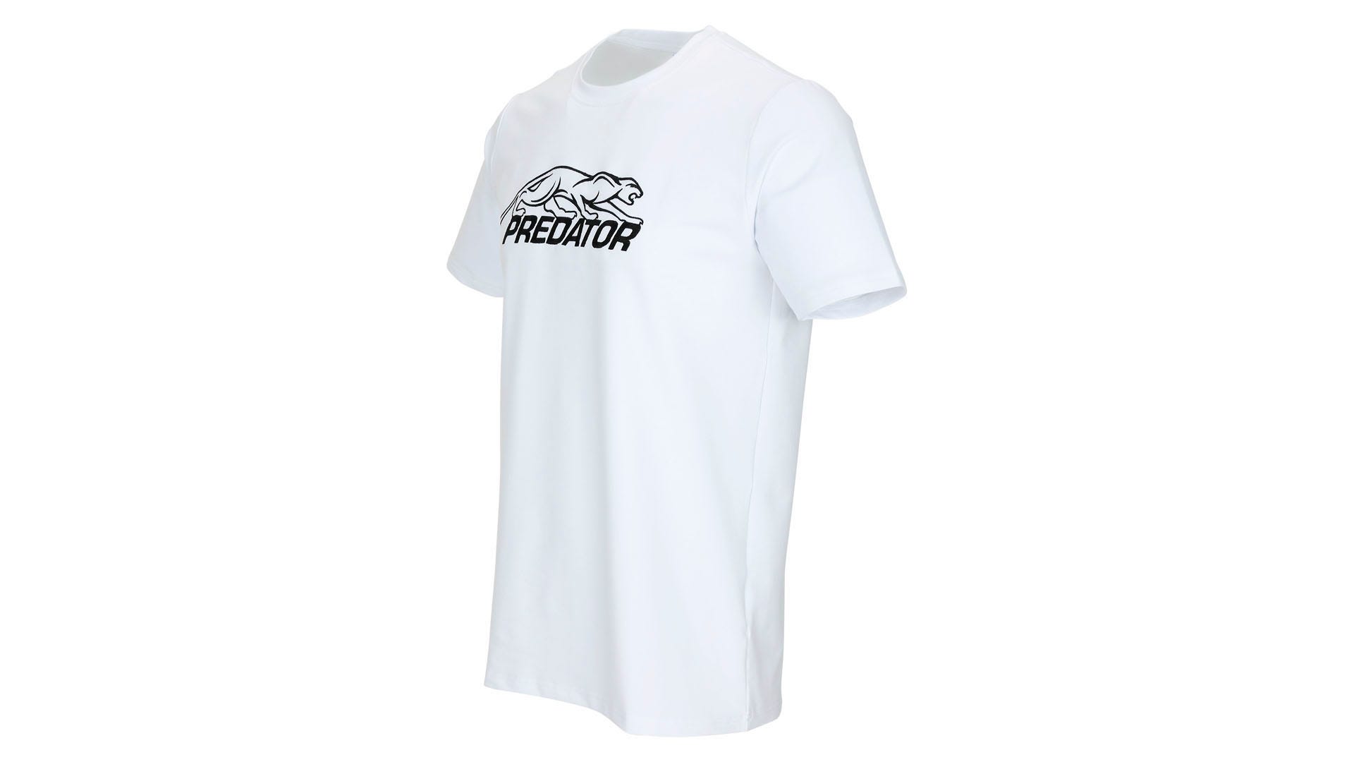 Predator White T-Shirt with Black Embroidered Logo