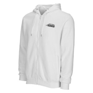 Predator White Full-Zip Hoodie with Black Embroidered Logo
